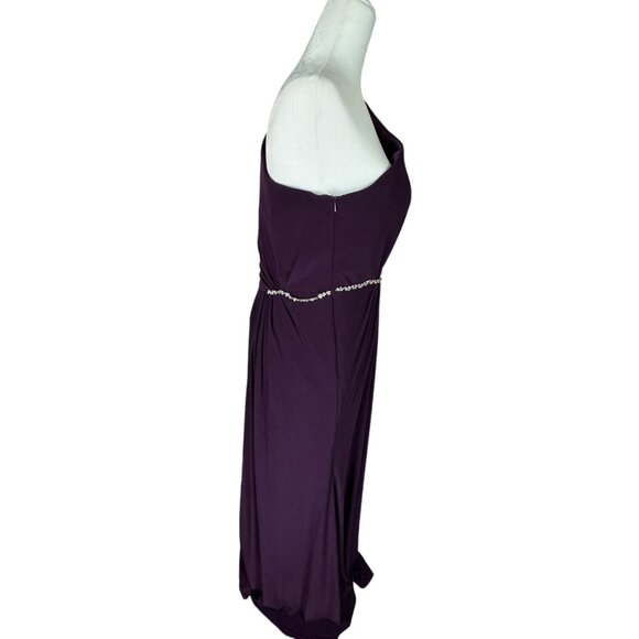 Christina Wu One-Shoulder Burgundy Gown - Picture 9 of 11